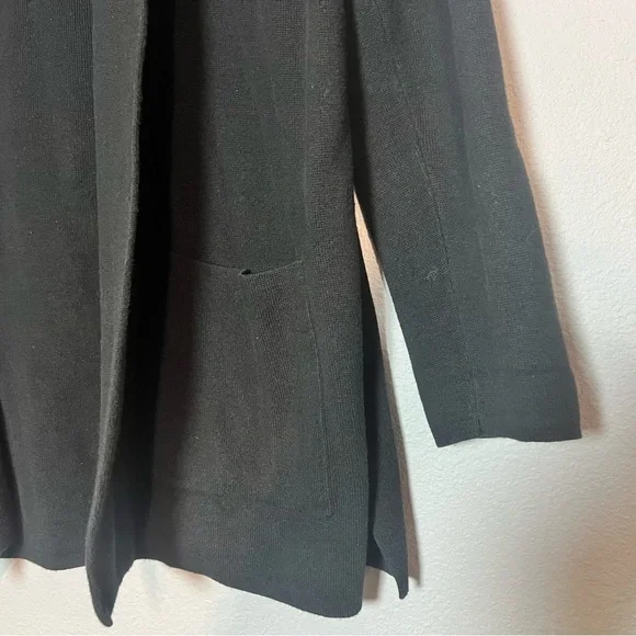 J. Crew Chelsea Sweater Blazer Black Size Medium Cotton Open Cardigan Long - Picture 6 of 10